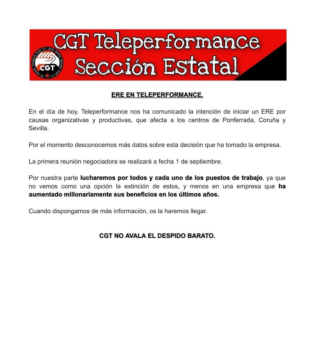 CGT Teleperformance Sevilla tweet media