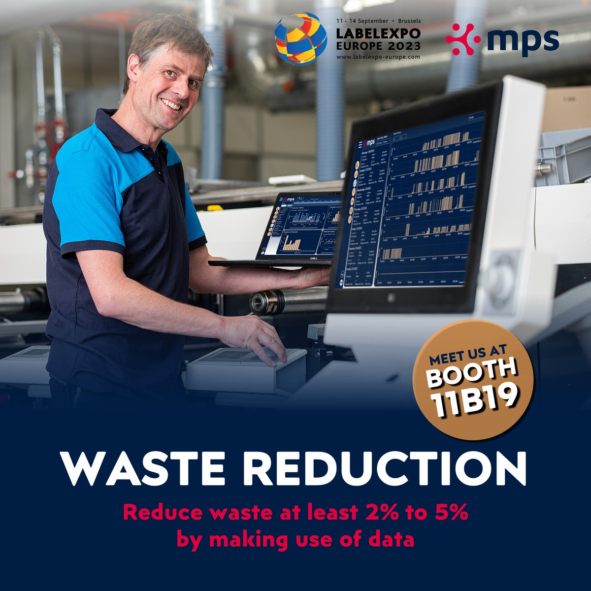 MPSSystemsbv's tweet photo. Our customers gain at least 2% to 5% waste reduction by making use of data. 

Wondering how data related to waste reduction? Meet us in LabelExpo Brussels 2023, booth 11B19. We’re excited to show you the relationship between both. 

https://t.co/l89JyEZRGk

#ConnecttoGrow https://t.co/p3TawKhlwF