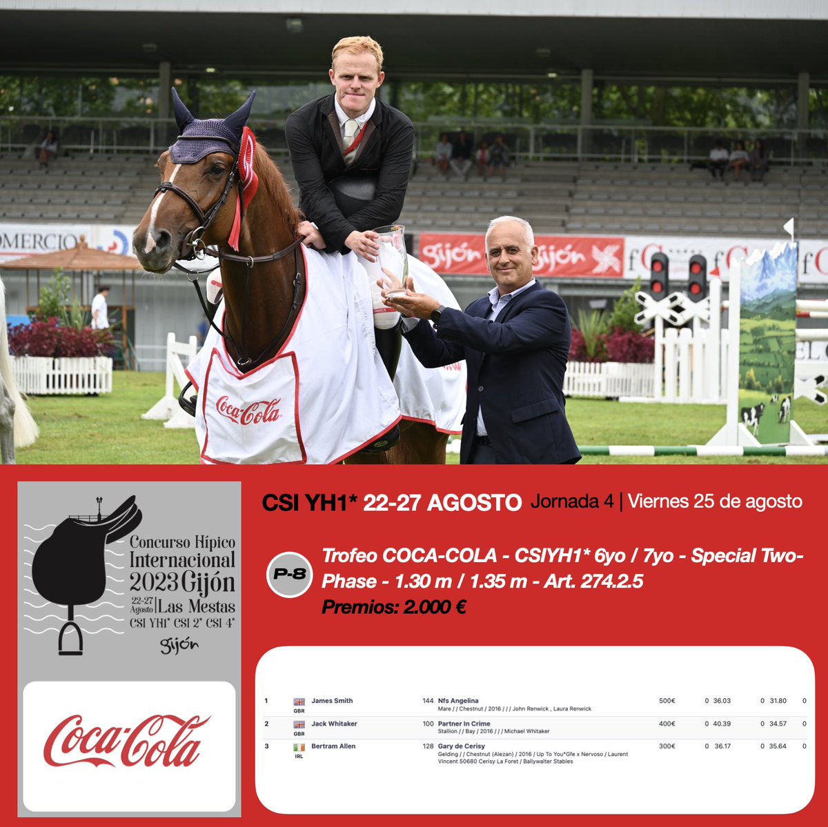 El británico Smith logra la primera prueba del CSI YH1*. 
gijonhorsejumping.es/el-britanico-s…