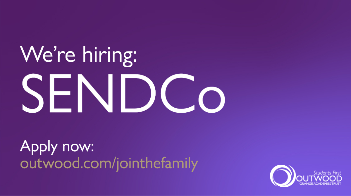 🚨 #JobAlert 🚨

ℹ️ SENDCo
📍@OutwoodKirkby 
 🗓️ 1st September
💷 Outwood Welcome Bonus available

Apply here:
🖱️ow.ly/eZM250PgTLa

#OutwoodFamily💜 | #SchoolJobs | #EducationJobs | #OutwoodInfluencer |