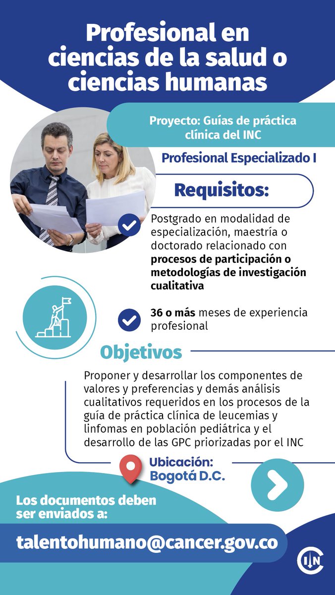 Aplica a las #convocatorias del Instituto Nacional De Cancerología