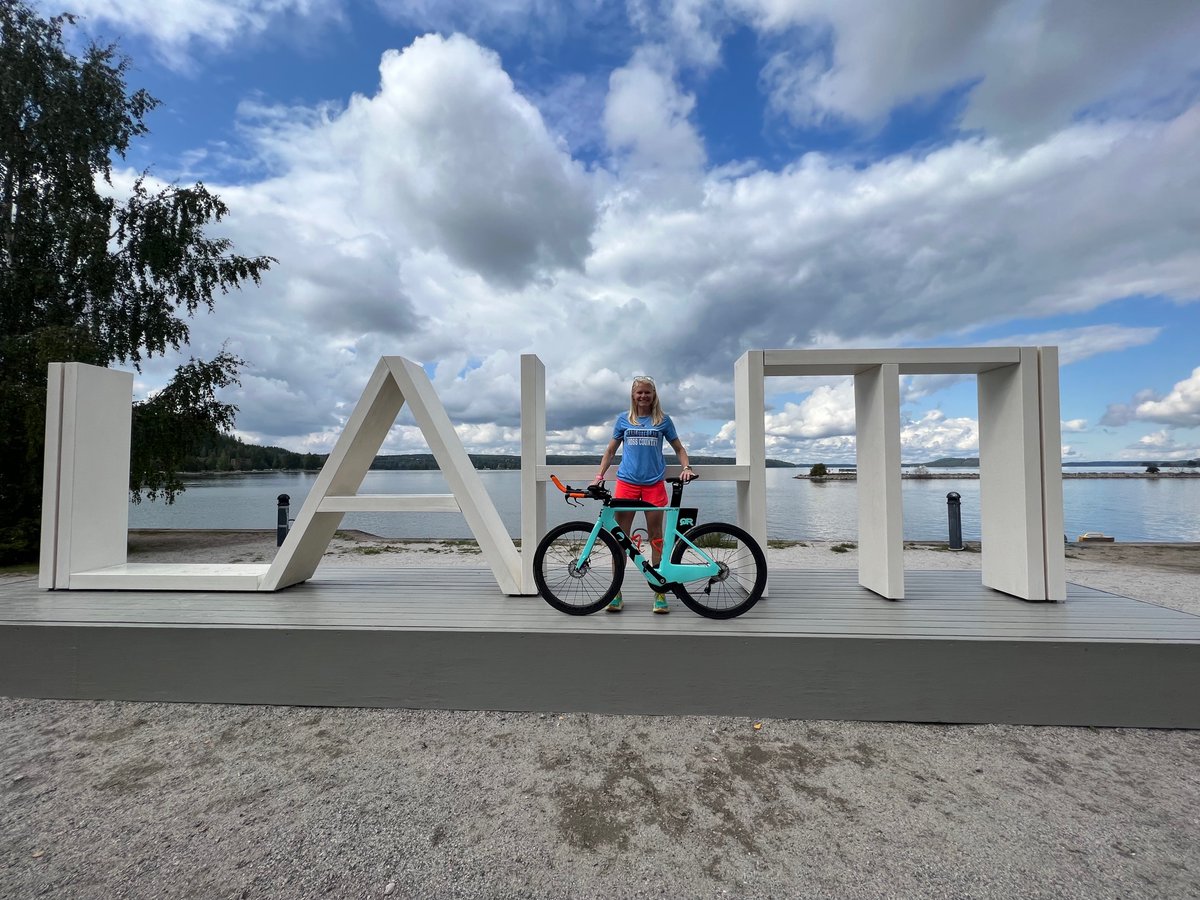 Coach Mercer repping Latin XC in Finland--tomorrow she competes in the Ironman 70.3 World Championships. Go Coach! Follower her using the Athlete Tracker App: ironman.com/app-tracking-i…