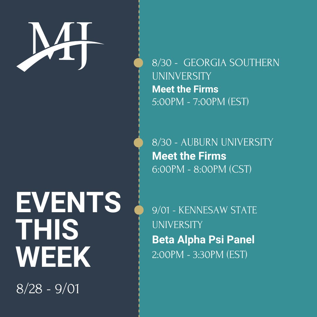 Want to learn more about our firm? Come meet the team at this week's events! #accounting #accountingfirm #GoingFurther #internship