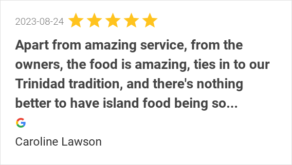 pepperpotkw's tweet photo. New 5.0-star Review: "Apart from amazing service, from the owners, the food is amazing, ties in to our Trinidad... https://t.co/xndsKssAgT