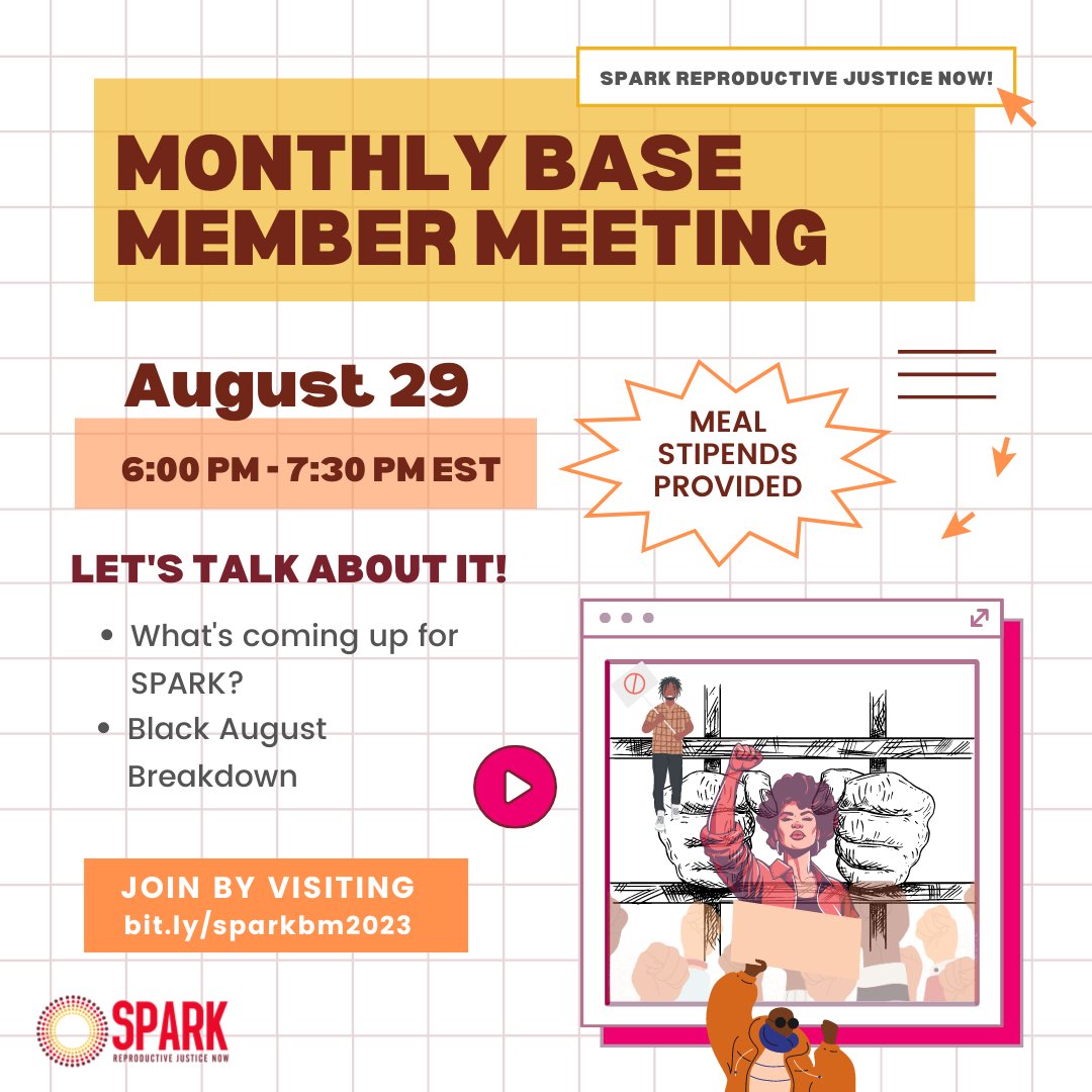 Join us for our August Base Member Meeting on August 29th at 6 PM EST. Join via Zoom by visiting bit.ly/sparkbm2023 We will be providing UberEats vouchers (only) while limited supplies last.