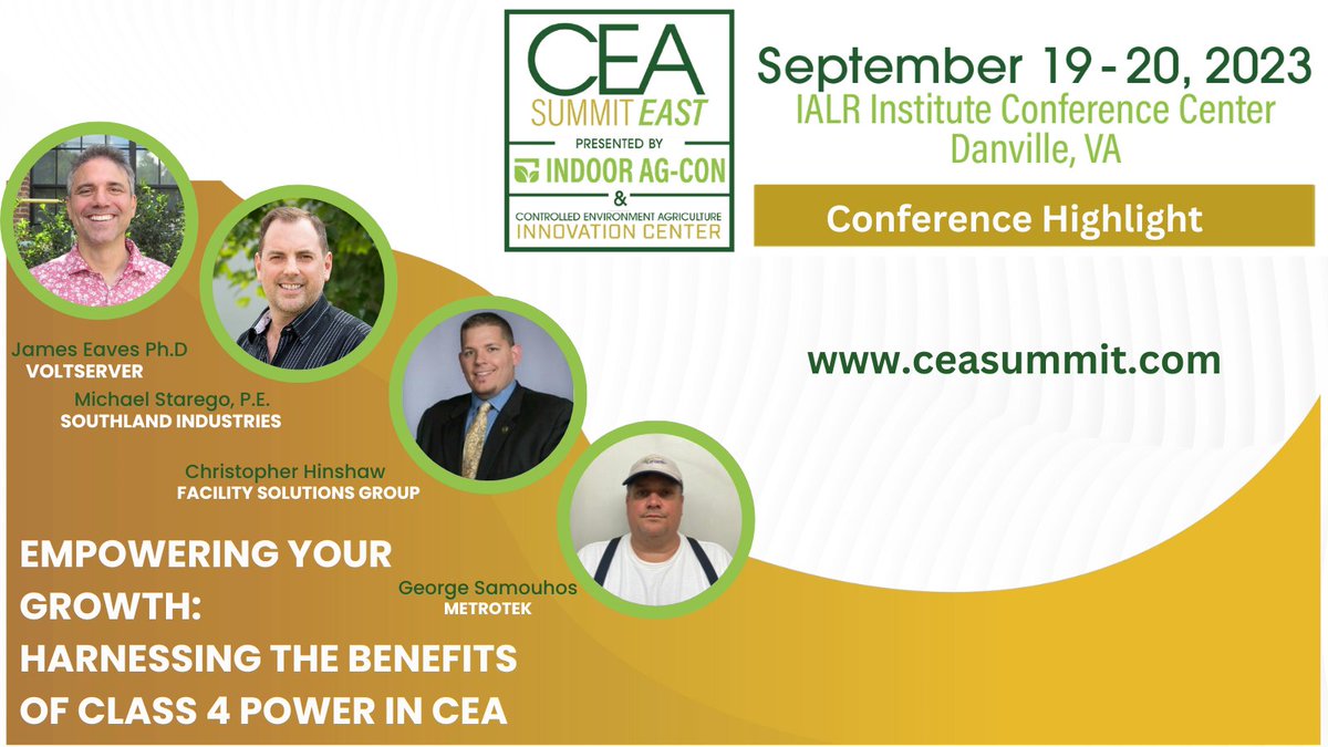 indooragcon's tweet image. Join  @VoltServer @SouthlandInd, Facility Solutions Group  &amp;amp; Metrotek at #CEASummitEast to learn about the latest innovation in #electricity --  #Class4Power -- and its potential benefits for #indoorfarming- ceasummit.com  #verticalfarming #CEA #virginia #greenhouse