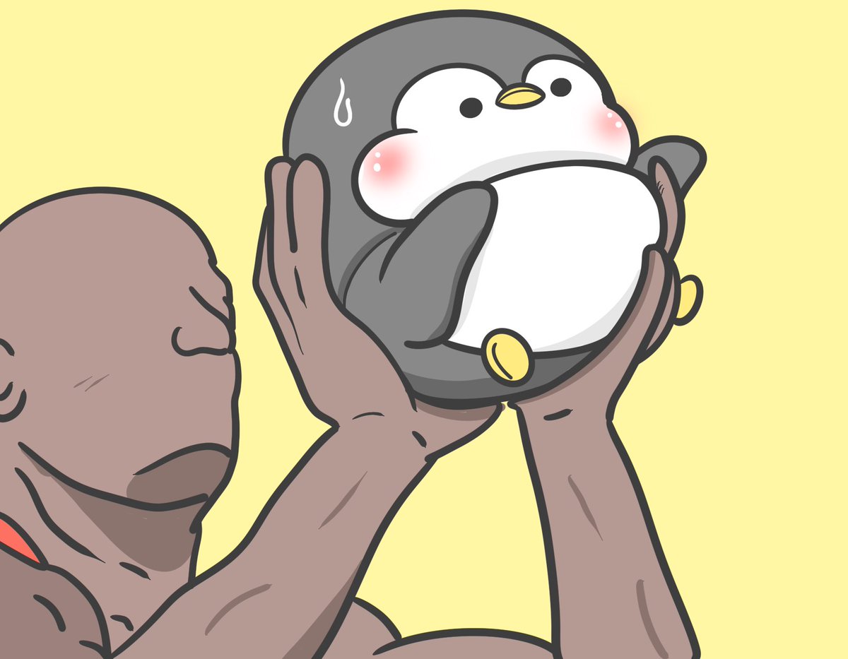 「バスケットボールに間違えられたペンギン #AkatsukiJapan #バスケW」|ペンギンの優しい世界-お腹すい汰＠のイラスト
