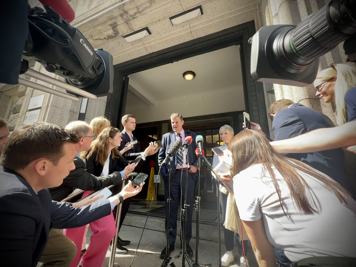RTÉ Director General Kevin Bakhurst and Board chair Siún Ní Raghallaigh brief the press after meeting Minister for Media Catherine Martin to discuss ongoing efforts to restore trust in the national broadcaster, more <a href="/TommyMeskill/">Tommy Meskill</a> <a href="/rtenews/">RTÉ News</a>
