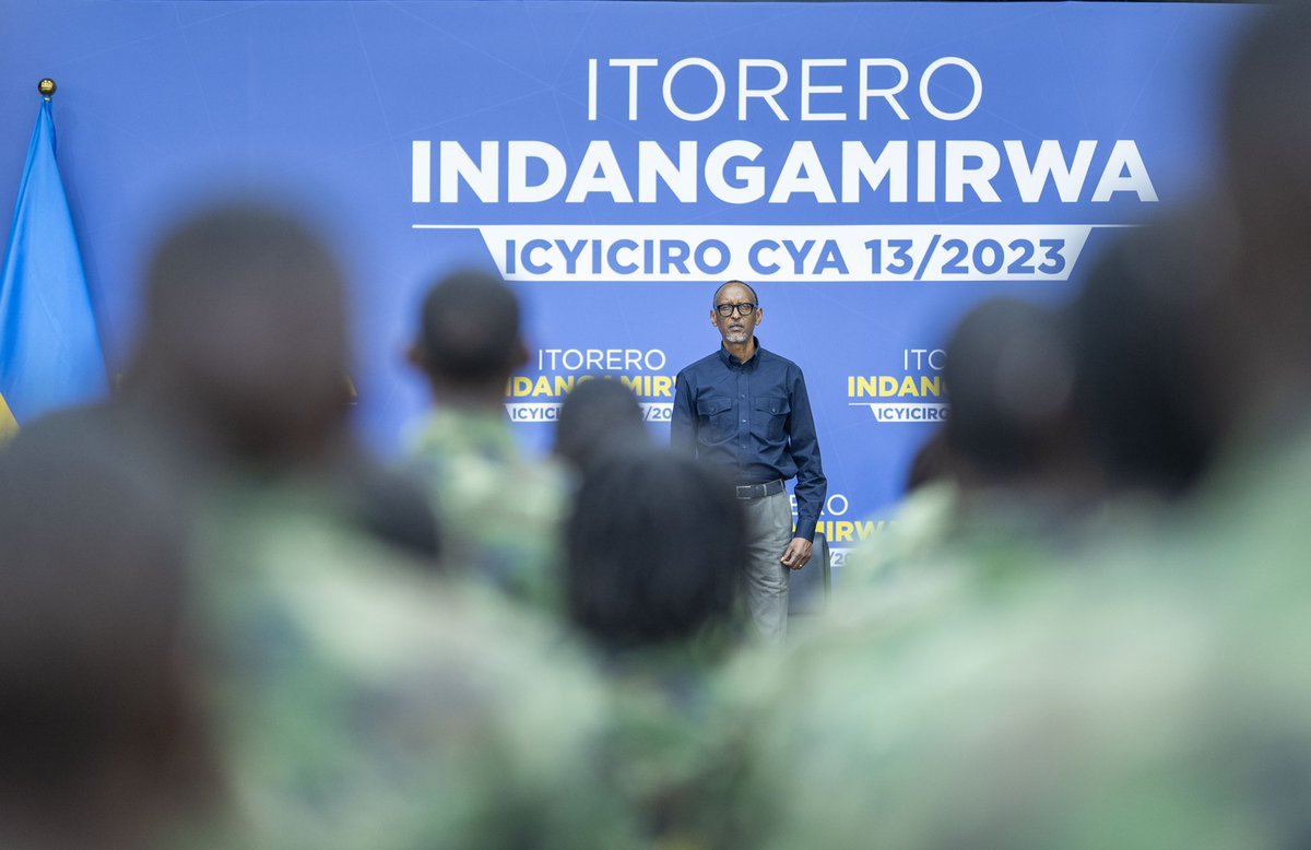 UrugwiroVillage's tweet photo. Today, President Kagame officiated the conclusion of 13th Itorero Indangamirwa attended by 412 youth from the diaspora, graduates from secondary schools in Rwanda, as well as youth leaders, entrepreneurs, and the best performers from the latest Urugerero, who underwent civic training and basic military training for close to two months. Indangamirwa 13 aims to promote the culture of patriotism, unity, integrity, and hard work among Rwandan youth.