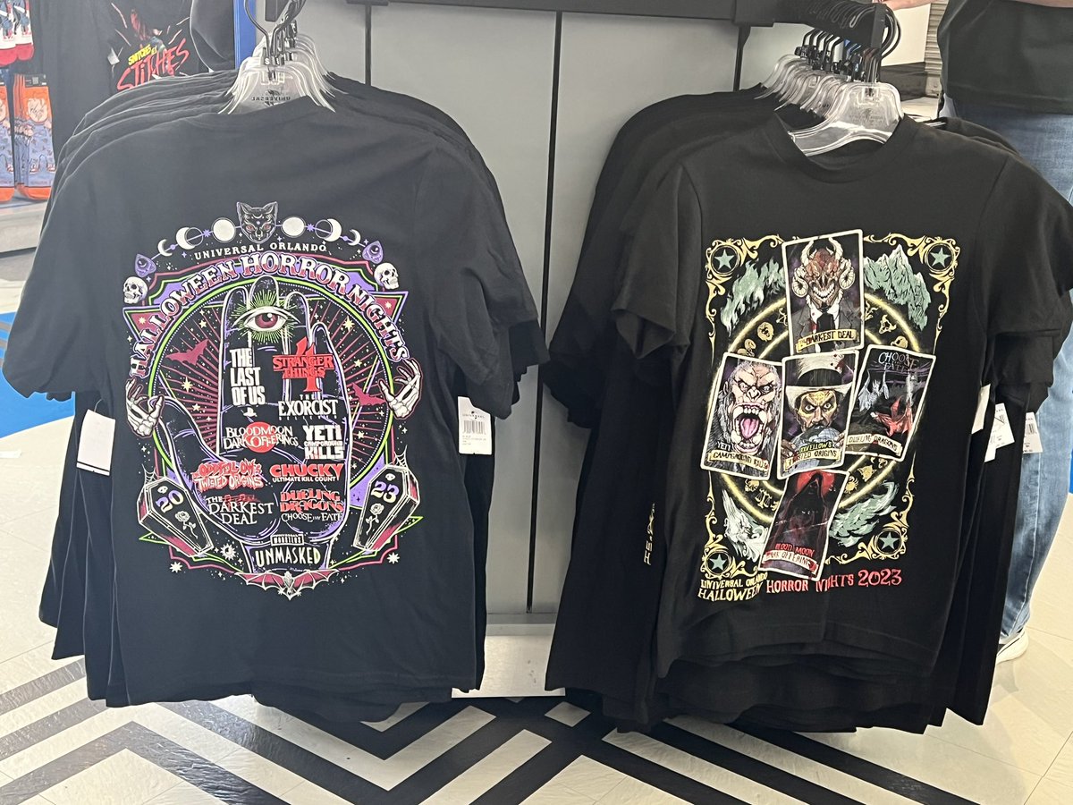 New merchandise has arrived, including this year’s house shirt. <a href="/HorrorNightsORL/">Halloween Horror Nights</a> #HHN32