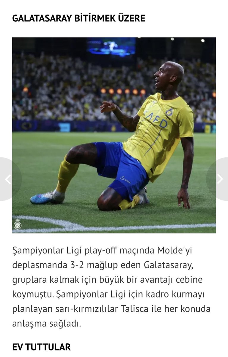 Galatasaray Talisca ile her konuda anlaştı. Brezilyalı yıldız için İstanbul'da ev bile tuttu. #Talisca #Galatasaray