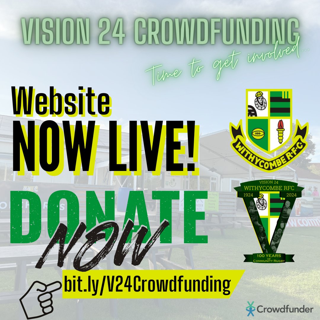 WithycombeRFC's tweet photo. 𝗖𝗥𝗢𝗪𝗗𝗙𝗨𝗡𝗗𝗜𝗡𝗚 𝗪𝗘𝗕𝗦𝗜𝗧𝗘 𝗟𝗜𝗩𝗘!
We are LIVE!! Please visit https://t.co/3aOkZA1Sl9 and give what you can to help build a better future for all at Withycombe RFC.
𝘛𝘩𝘢𝘯𝘬 𝘠𝘰𝘶! https://t.co/qppteFZoKd