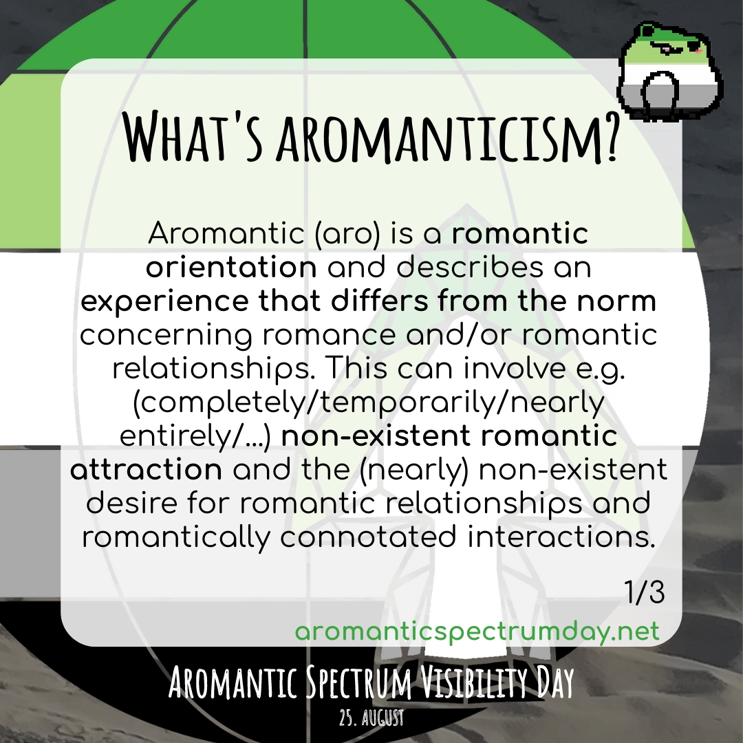 arospectrumday's tweet photo. What's aromanticsm? Did you ever hear the word aromantic? Are you interested in learning more?
--
#aromantic #aromantisch #aro #arospec #arospecday #aroday #asvd #aromanticspectrumday #tas #aromantique #aromanticismo #epäromanttisen #aropride #aroday #arospecday #VisibilityDay https://t.co/UnnkbitWmI