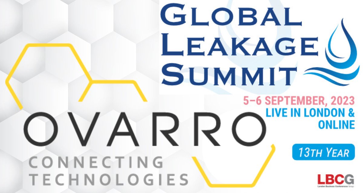 📢 Exciting news! Ovarro joins the Global Leakage Summit, offering the water sector to experience our robust &amp; reliable technology solutions for water networks. Optimize your operations - join us at the summit! 
#GlobalLeakageSummit #WaterTech #Innovation