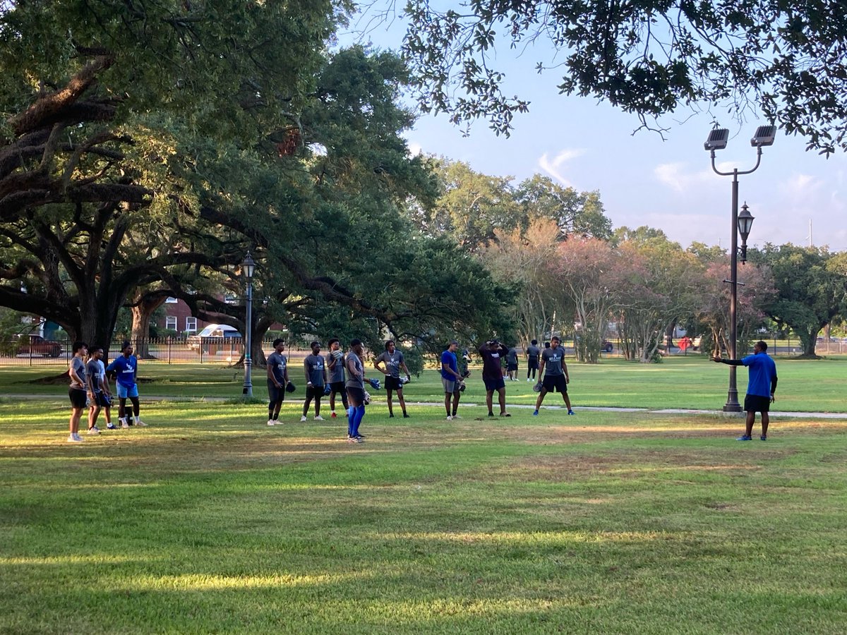 SraTorres's tweet photo. Beating the heat while preparing to beat the competition (again)! The baseball team was up and practicing before most of us even got to work.  #FairDillard #MyDU @BleuDevilBSB @du1869 https://t.co/SmP2rpK2KV