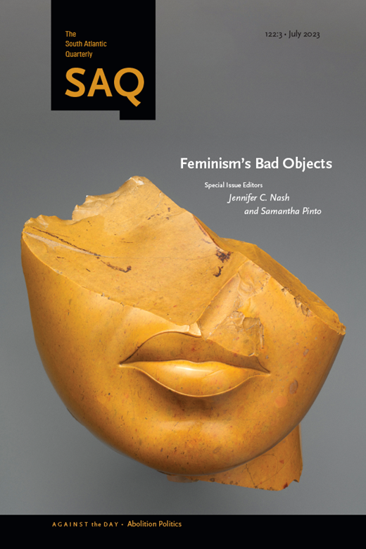 It's up online! with @pornoscholar -- this fantastic, fun, provocative (we hope) issue of SAQ @DukePress @durbakatha @eao_phd @DrHeatherBerg @NewMutantRamz @incommensurati, Robyn Wiegman, Candice Merritt, Leticia Alvarado read.dukeupress.edu/south-atlantic…