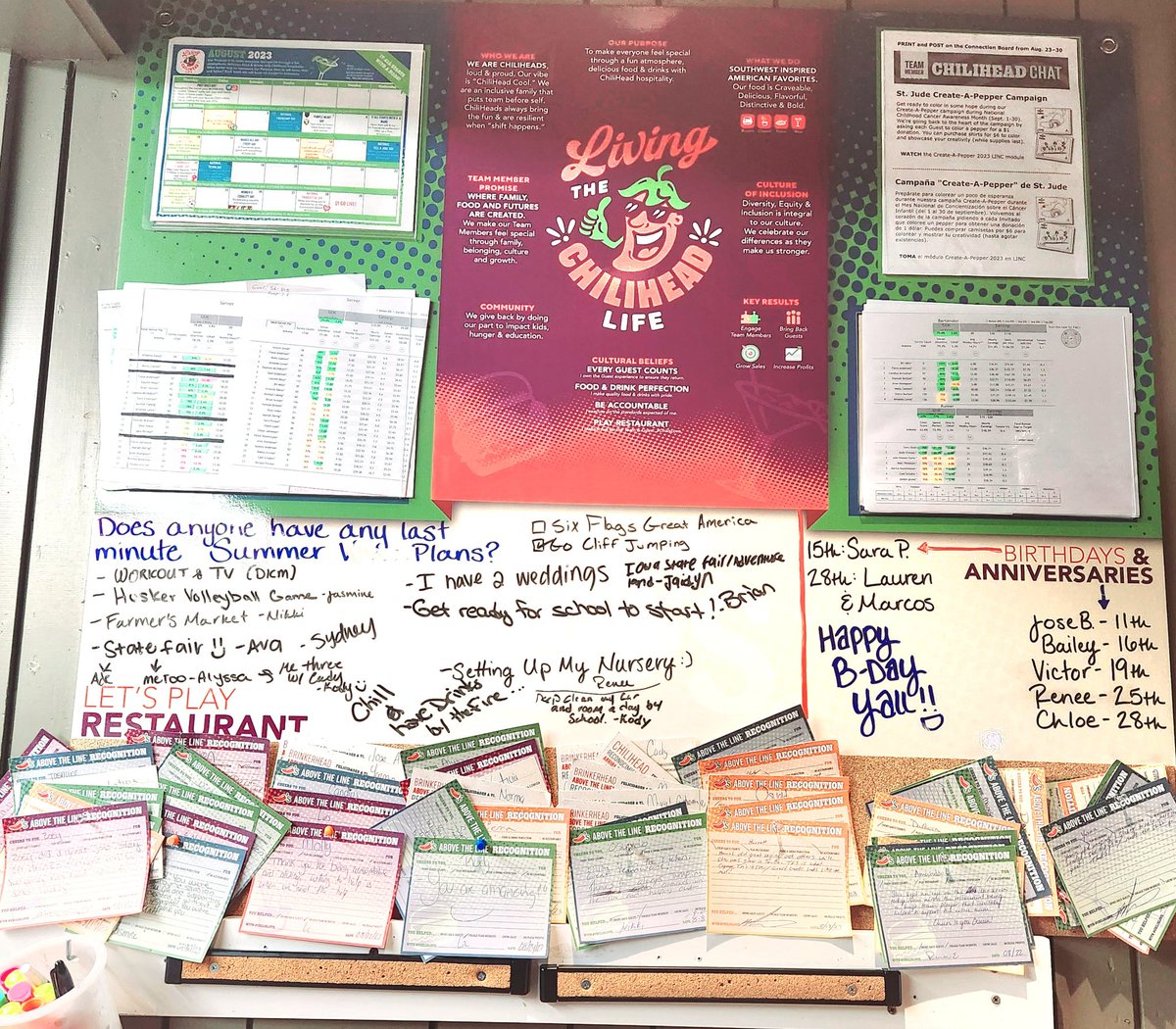 Look at our connection board  👇👀  very proud of my team for recognizing our team members on every shift.  This is how we live/create our culture🙌
#Engangeteammembers
#Midwestisthebest
<a href="/john_dinzeo/">John Dinzeo</a> 
<a href="/Mistyann00/">Misty Dunn</a>
