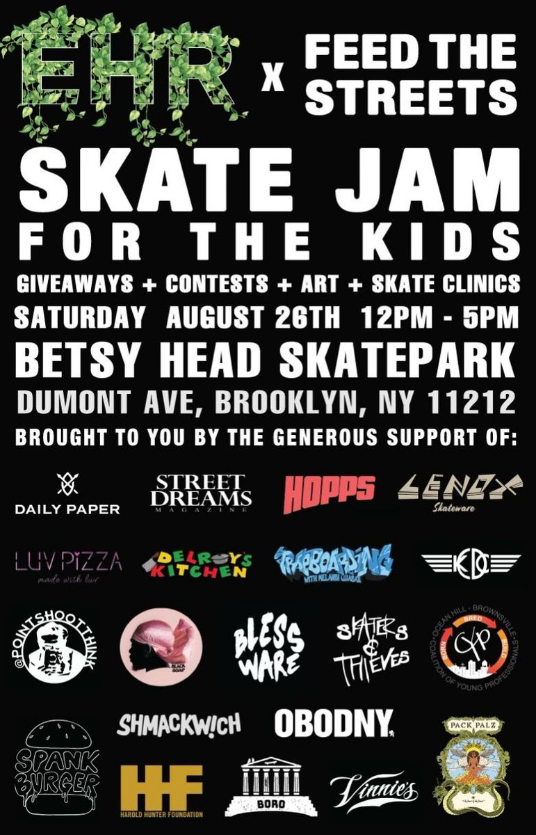 Join us tomorrow alongside one of our Community Fund grant winners, Environmental Hood Restoration, for an action packed skate jam at Betsy Head Park. Fun, food and plenty of activities for everyone! #BornBredBuild