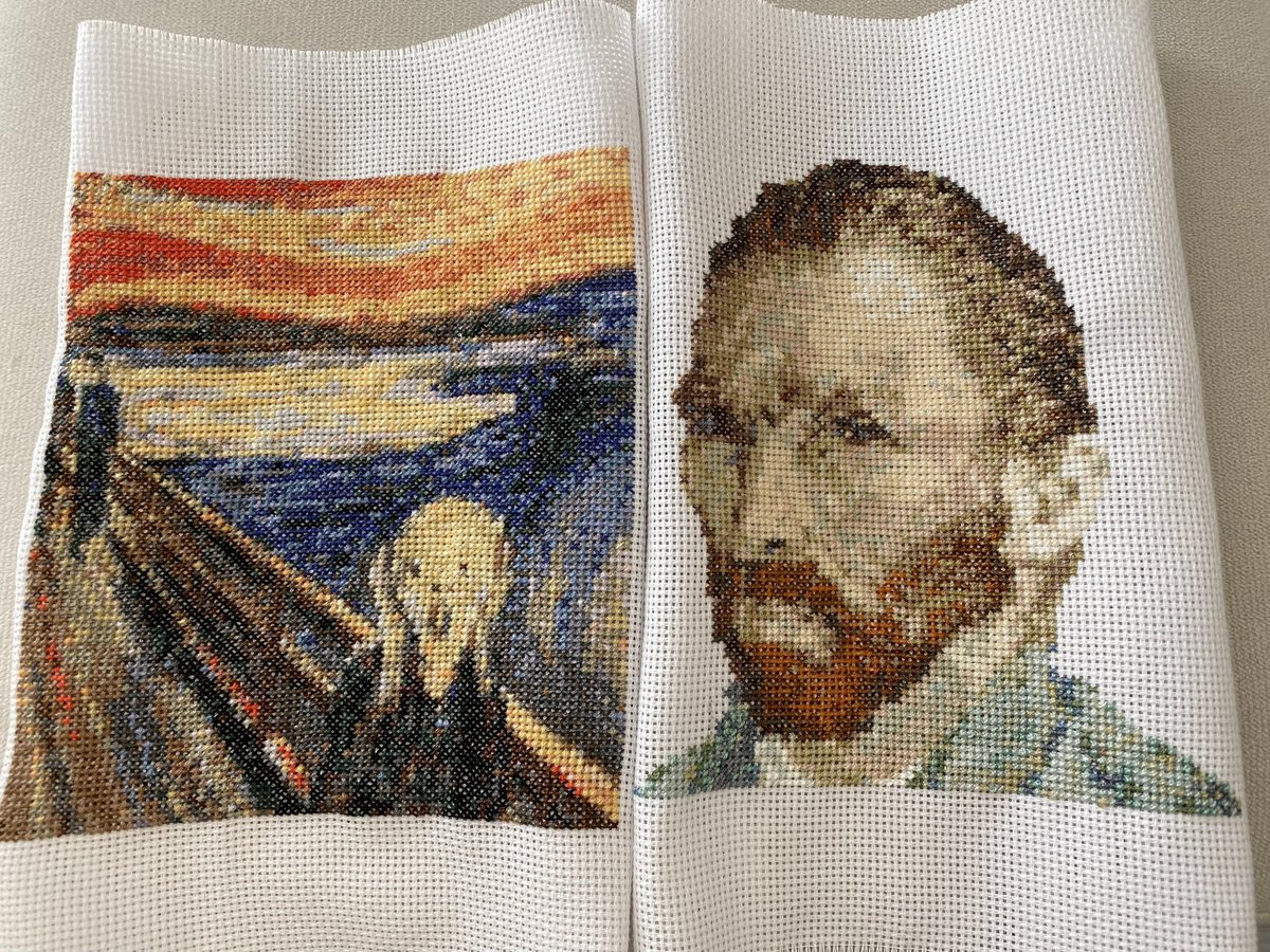 Yeni bitenler.🪡 #VanGogh #edvardmunch #kanaviçe #thescream