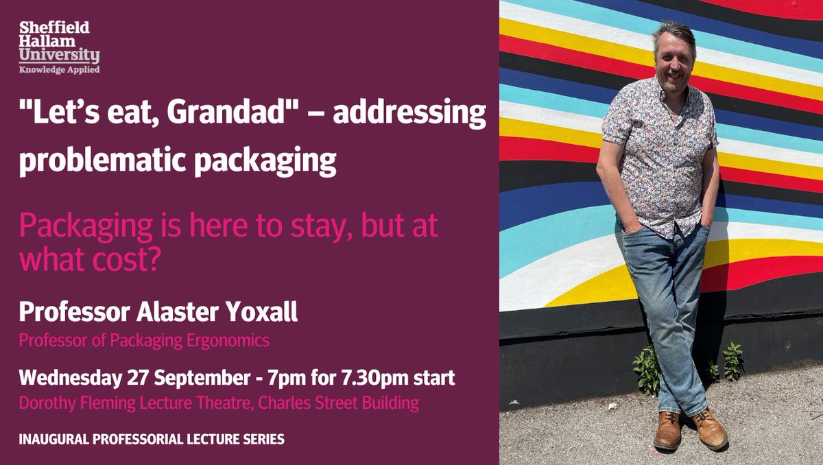 Packaging is here to stay, but at what cost?📦 On 27 Sept, Prof Alaster Yoxall will consider #packaging’s future: its look, what it’s made of, and how we use it. He’ll also discuss its impact on our 🌍, our society & our personal lives. Book your place: shorturl.at/dgmnB