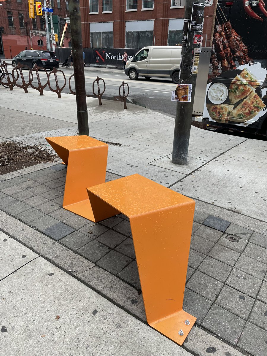 matt_a7's tweet photo. Some new & really fun street furniture on Queen West https://t.co/oSbTrZauQS