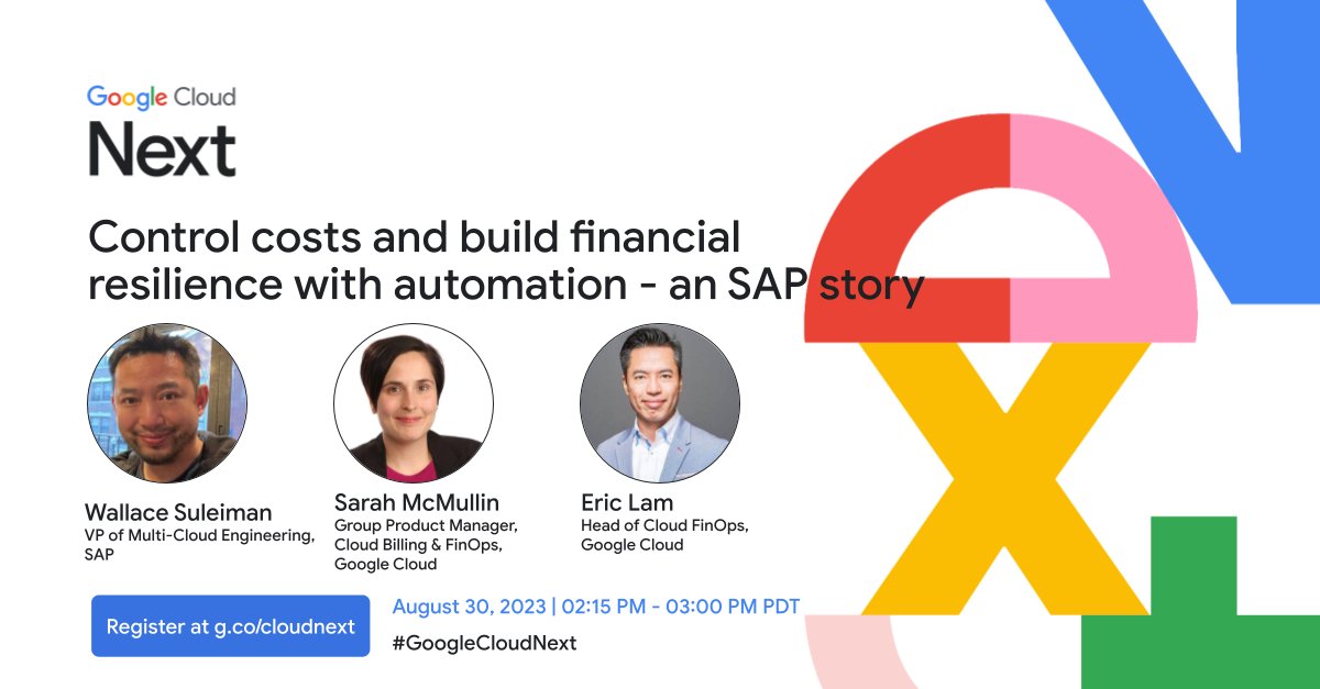 One of the must-attend Cloud FinOps sessions at Next is the presentation with Wallace Suleiman (SAP) and Sarah McMullin (Google), and I, where we will discuss how SAP built their own #FinOps #automation tooling with Google Cloud
Join: cloud.withgoogle.com/next/speakers?…