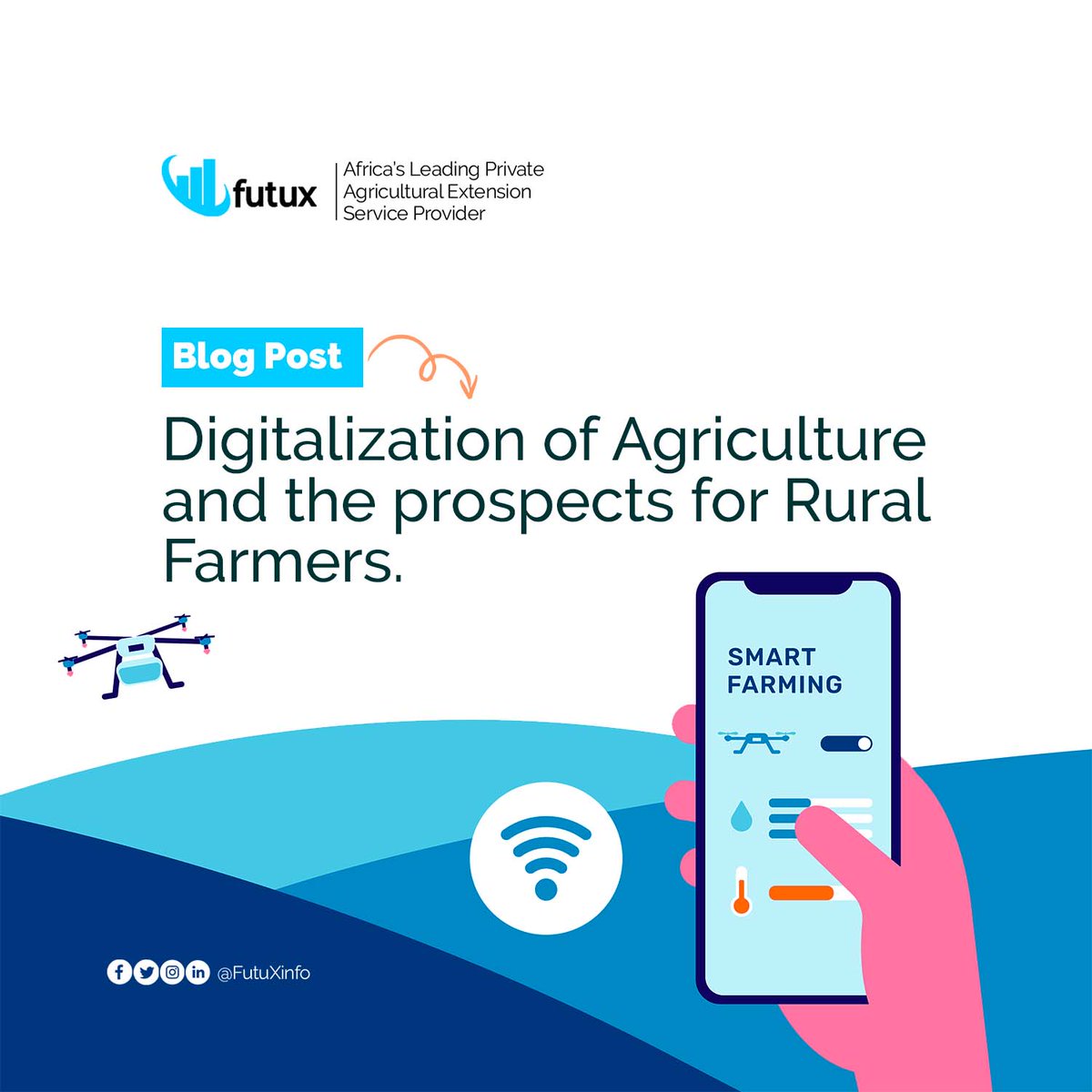 FutuXinfo's tweet image. Digitalization of Agriculture is on the rise, read about the challenges faced by rural farmers &amp;amp; the prospects that await.

Click on the link: futuxconsult.com/post/digitaliz…

Visit our website for more blog posts: futuxconsult.com

#technology #remotefarming  #agriculture #FutuX