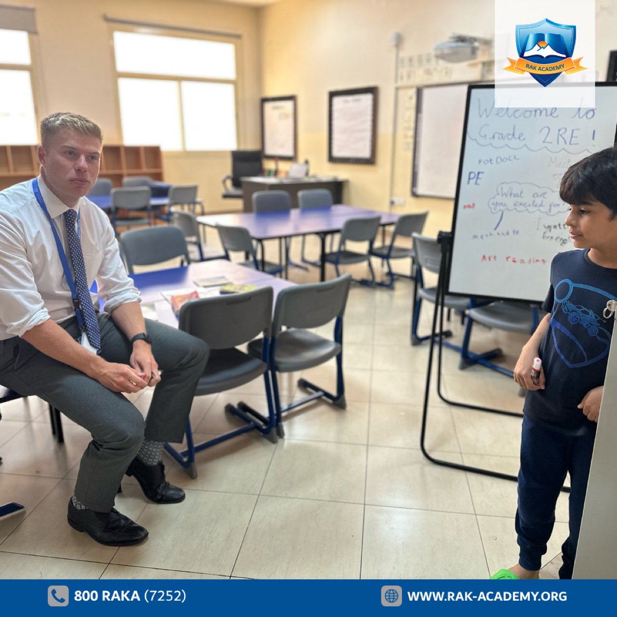 rakacademy_raka's tweet photo. Ready to Begin! 🎒✨ Students met their teachers, parents connected with us, and now we're all set for Monday! We Can't wait to start the new school year together. See you on Monday! 📚👋 
#rakacademy #raka #rasalkhaimah #admission #hamra #alrams #khuzam #school #student #teacher https://t.co/pgEbz1q4Eh