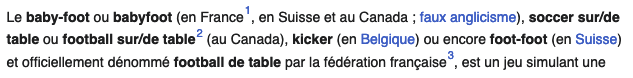 Foosball in French is baby-foot

fr.wikipedia.org/wiki/Baby-foot