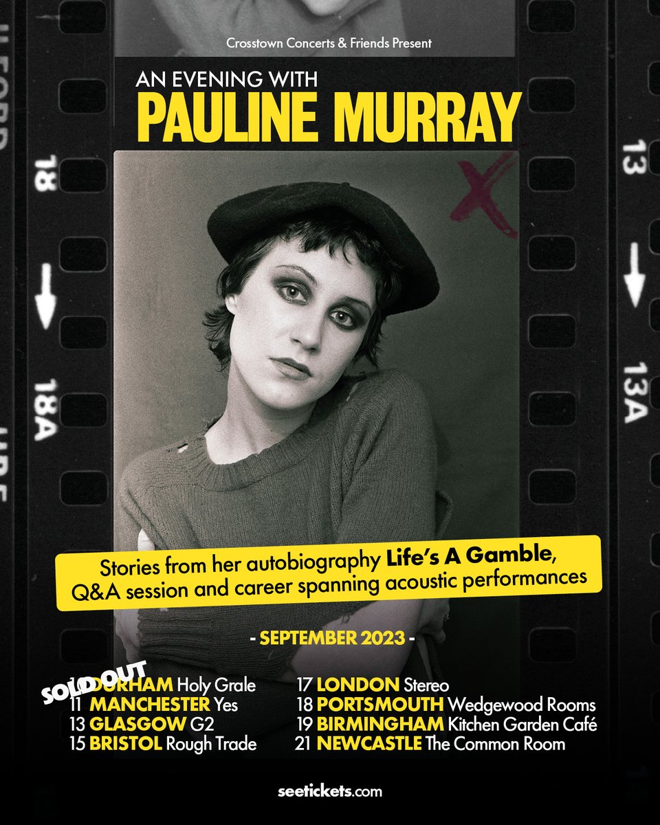PaulineMurrayX's tweet photo. I’ll be calling in at Bristol @RoughTrade on 15th September to talk about my book, play a few acoustic songs and I'll be joined by Russ Bestley who will host a Q&amp;A. Hope you can make it!
https://t.co/yc4BkAhBDG https://t.co/FntlXiAG7S