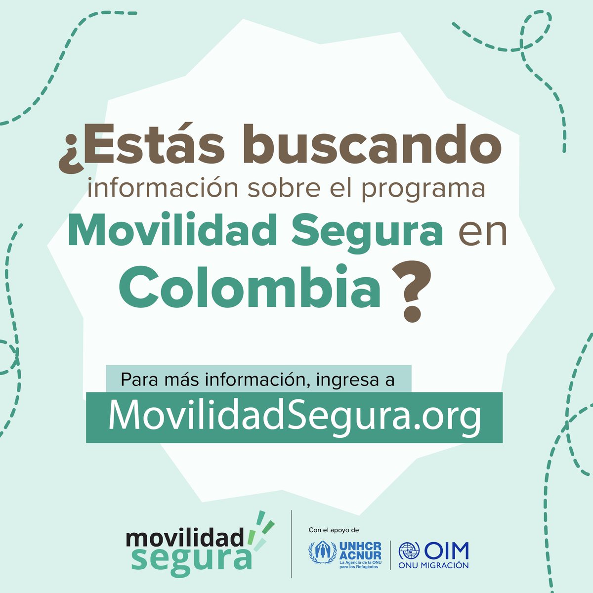 AcnurColombia's tweet photo. Movilidad Segura ofrece opciones para que personas que cumplan con los requisitos, puedan ser consideradas para el programa de reasentamiento de refugiados del Gobierno de EE.UU. u otras vías de migración regular.🚶🏽‍♀️🚶🏻
📝Para más información, ingresa a https://t.co/unT4xdX2wB 📱💻 https://t.co/UbzcKkd7pt