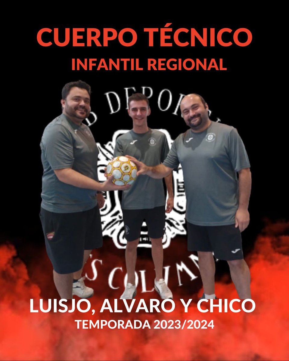 trescolumnascd's tweet photo. 📋 CUERPO TÉCNICO INFANTIL REGIONAL 

El tándem formado por Luisjo Benito y Chico Segovia llevarán las riendas del Infantil Regional esta temporada. A ellos se une Álvaro Pérez que compaginará su trabajo con el equipo Infantil Provincial.

Mucha suerte místers 🍀🍀

❤️🖤❤️🖤 https://t.co/jfJITcWxyC