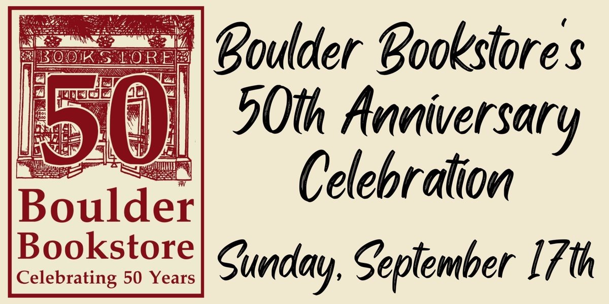 Hey friends! I’m excited to announce I’ll be joining Boulder Bookstore for their 50th anniversary! There will be tons of other authors and FOOD. Deets: boulderbookstore.net/event/50th-ann…