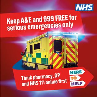 Our A&E departments are experiencing a lot of pressure this weekend. Please keep it free for life-threatening emergencies. If you come to A&E with non-life threatening or urgent needs you may experience a long wait. Please be kind to our staff who are there to help you.