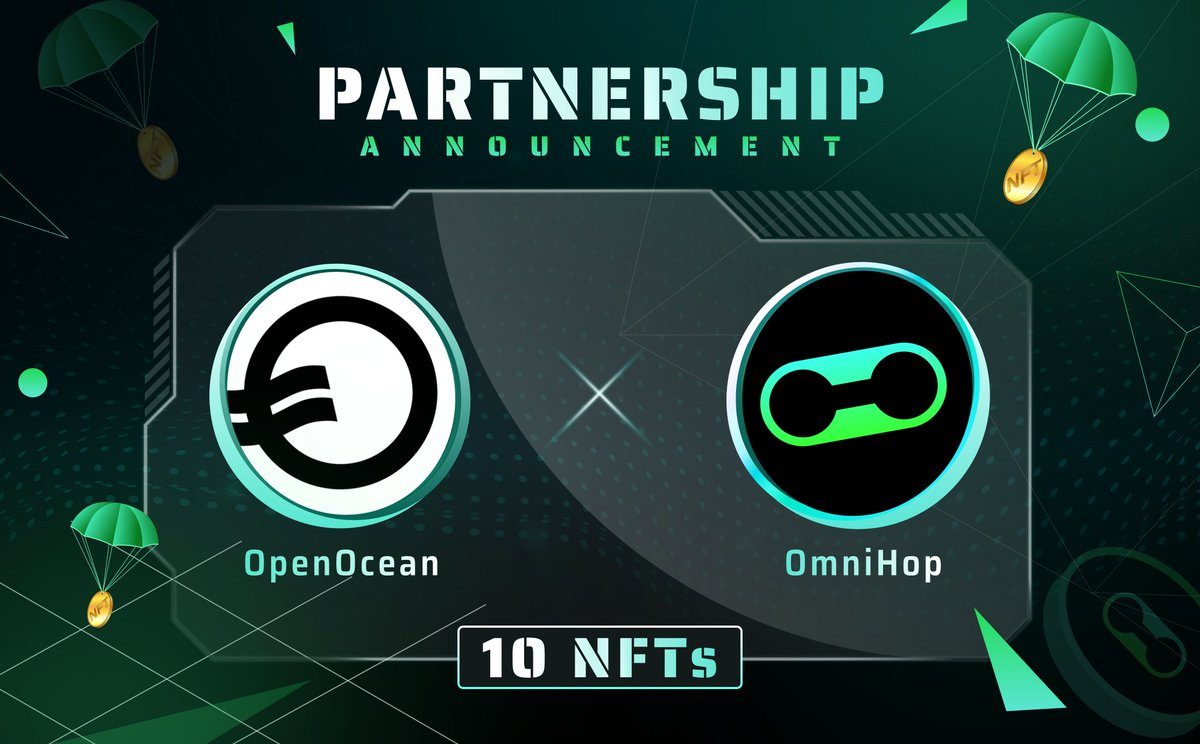 OmniHop ๐ (@omnihop) on Twitter photo ๐ Attention OmniHopers ! ๐ข Partnership #Giveaway !!!
๐ค Excited to announce our new #Partnership with <a href="/OpenOceanGlobal/">OpenOcean - A leading DeFi Aggregator</a>, A leading Web3 DEX Aggregator ๐งก, offering the best swap rate across 30+ chains๐ฅ
OmniHop will integrate OpenOcean into our cross-chain solution that ๐ Attention OmniHopers ! ๐ข Partnership #Giveaway !!!
๐ค Excited to announce our new #Partnership with <a href="/OpenOceanGlobal/">OpenOcean - A leading DeFi Aggregator</a>, A leading Web3 DEX Aggregator ๐งก, offering the best swap rate across 30+ chains๐ฅ
OmniHop will integrate OpenOcean into our cross-chain solution that