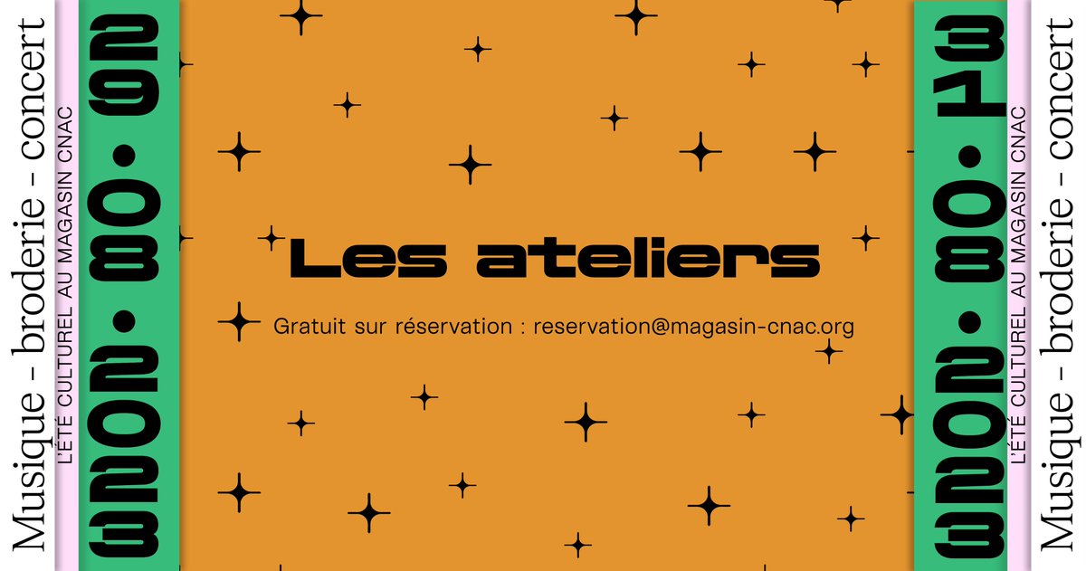 [ATELIERS] Les 29, 30 et 31 août, venez découvrir et pratiquer avec les artistes☀️
Broderies, découverte de bendir et derbouka, mix... ces ateliers s'adressent à tous les publics ou aux enfant dès 7 ans. Il sont gratuits sur réservation. + d'info =>urlz.fr/nkK9