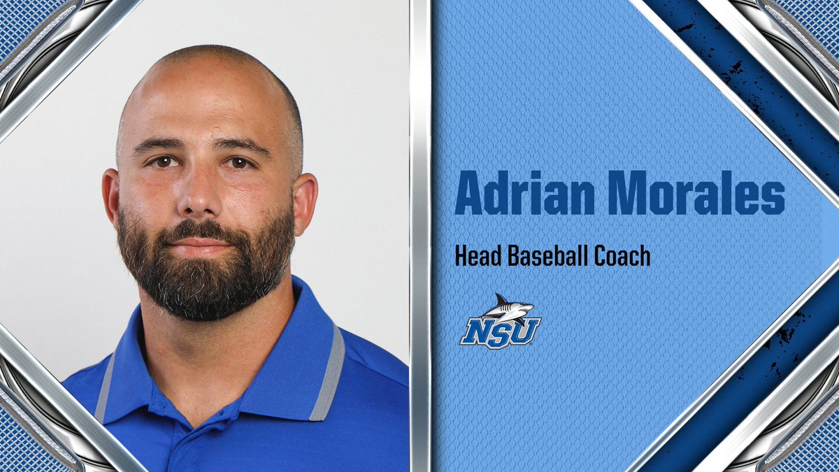 𝐀 𝐍𝐞𝐰 𝐄𝐫𝐚 𝐨𝐟 𝐒𝐡𝐚𝐫𝐤𝐬 𝐁𝐚𝐬𝐞𝐛𝐚𝐥𝐥

Adrian Morales has been named the fifth Head Coach in NSU Baseball program history 

🔗 nsusharks.com/news/2023/8/25…

#HungryForMore
