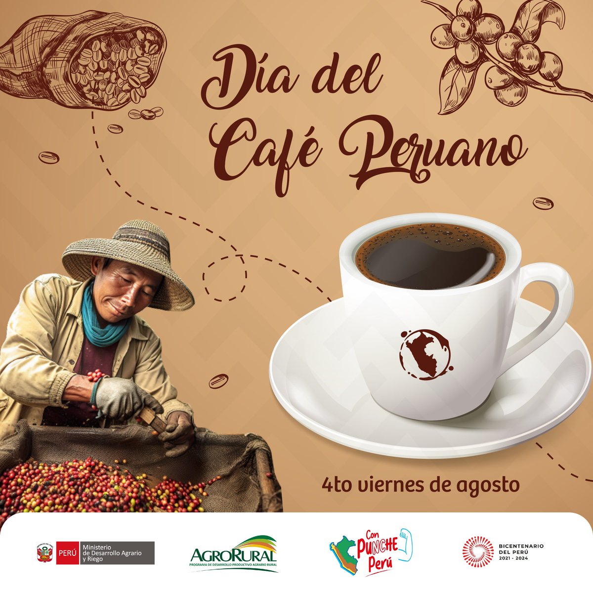 🌱🇵🇪 ¡Celebramos con orgullo el Día del Café Peruano! 🇵🇪🌱

El #café es mucho más que una cosecha: es un legado que impulsa el #progreso de más de dos millones de peruanos. Desde los campos hasta las tazas, cada #grano es un testimonio del arduo trabajo de 223 mil familias, y de
