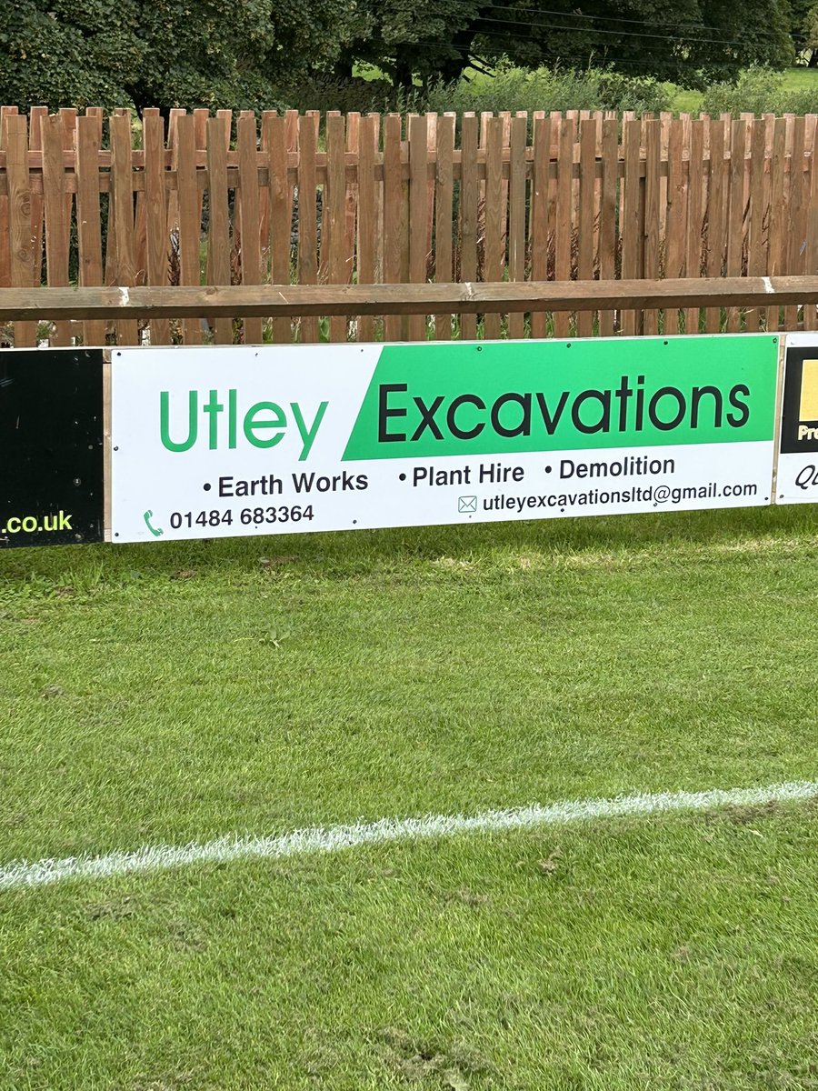 HepworthUnited's tweet photo. More sponsorship boards going up at far lane.  A big thank you to the brilliant new and existing businesses who have kindly supported us for the upcoming season @utley_ltd @E3Recruitment. https://t.co/qEM3I8fN8J