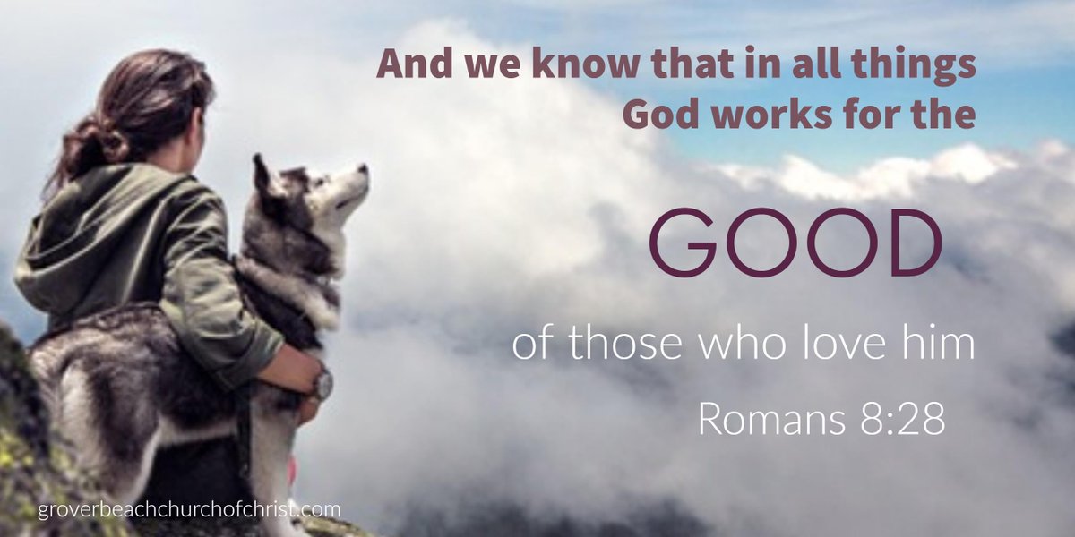 And we know that in all things God works for the good of those who love him, who have been called according to his purpose. Romans 8:28