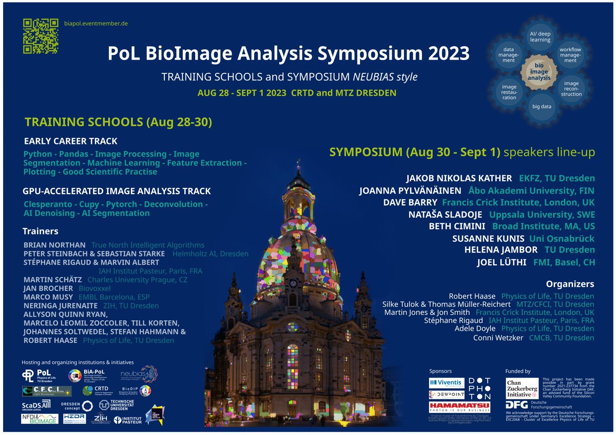Next week we're excited to join PoL #BioImageAnalysis Symposium #PoLBIAS23 - great opportunity to join even virtually 🔬🖥️ Go to biapol.eventmember.de/#rsvp & use 'Bias-Virtual' in the token field to purchase virtual access 🙌