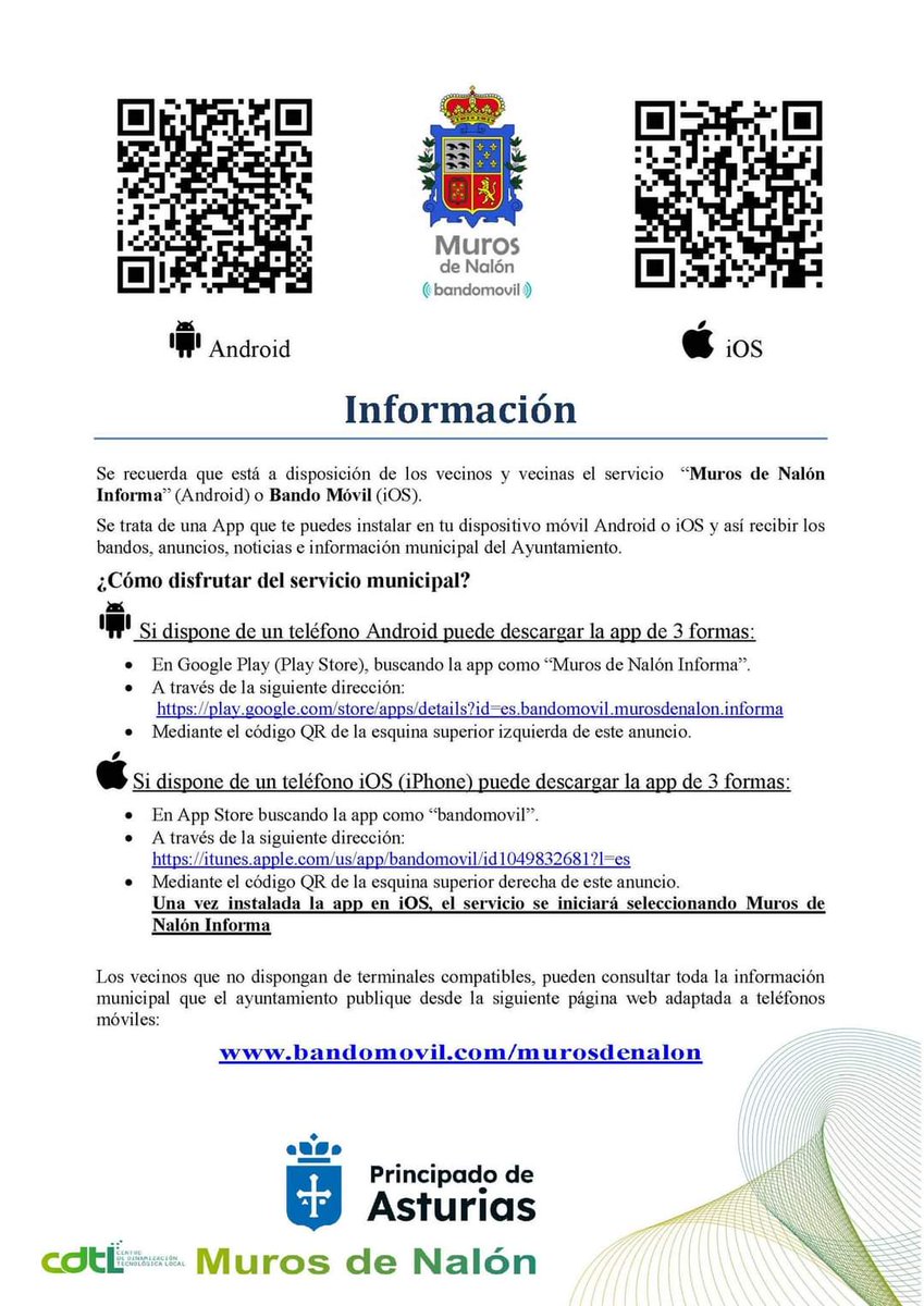 cdtlmuros's tweet photo. App Bando Móvil o Muros de Nalón Informa

iOS👇
https://t.co/VXLnGC0Ktz
Android👇
https://t.co/RdmJGN2DRq

La información municipal en tu móvil

#murosdenalon #bandomovil https://t.co/al5hUcxg2p