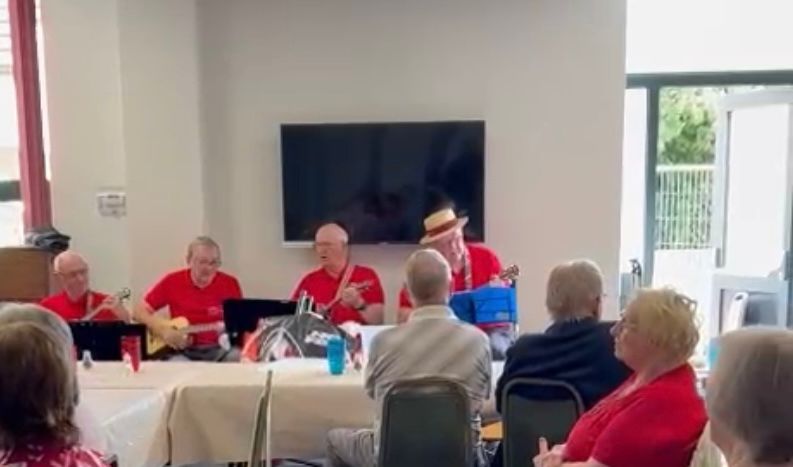 HoTCP's tweet image. A lovely spot of entertainment at our Wednesday lunch club . The Tamworth Twangers joined us for a sing along .