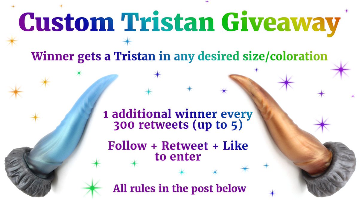 Neotori_Toys's tweet photo. 🎉 Giveaway time! 🎉

Follow us + like + retweet this post for a chance of winning a custom Tristan. :3

Every 300 retweets an additional winner will be picked!

You can check Tristan here: https://t.co/equ4VU6NJJ
More Details below. ⬇️

#neotori #furry #fantasydildo https://t.co/gMmA2sCa0N