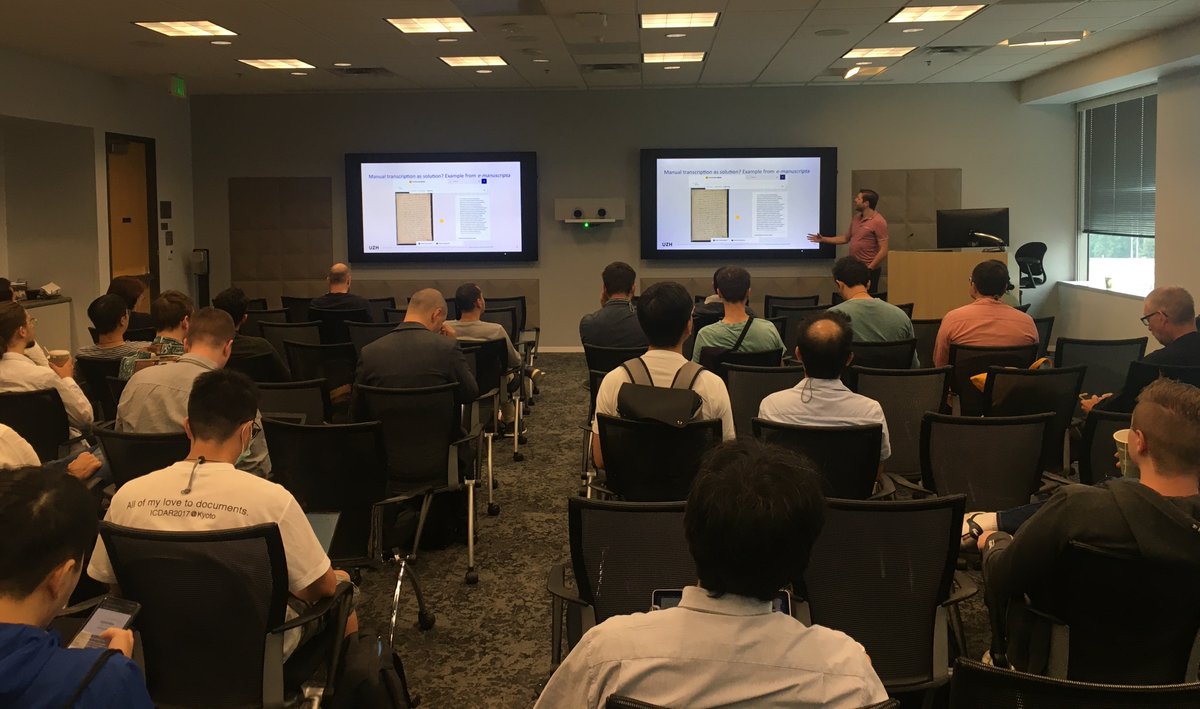 _Teklia_'s tweet photo. @phillipstroebel presents "The Adaptability of a Transformer-based OCR Model for Historical Documents" at the #ADAPDA workshop @icdar2023 in San Jose , thank you @Adobe for hosting and @silvyetta_91 for organizing https://t.co/14LPAzRRNR