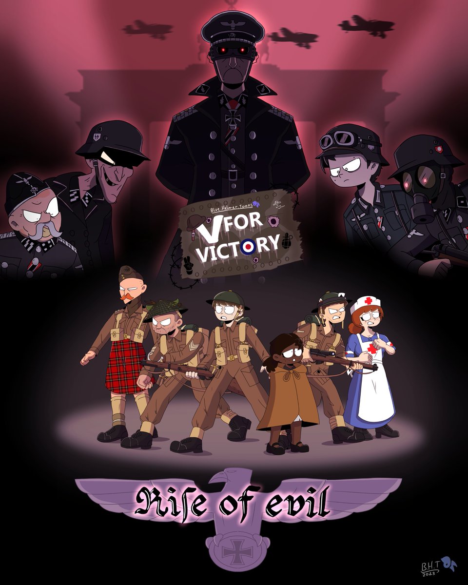 BlueHelmetToons's tweet photo. Disclaimer: for story telling purposes. I don't support N@zi Ideology.
V for Victory: Rise of evil
poster concept
#bhtvforvictory #ww2 #1940s #worldwar2 #ww2history #ww2art #ww2soldier #ww2german #ww2germany #poster #posterdesign #posterart #posterconcept #bluehelmetoc #oc https://t.co/EYL1q6VqT5