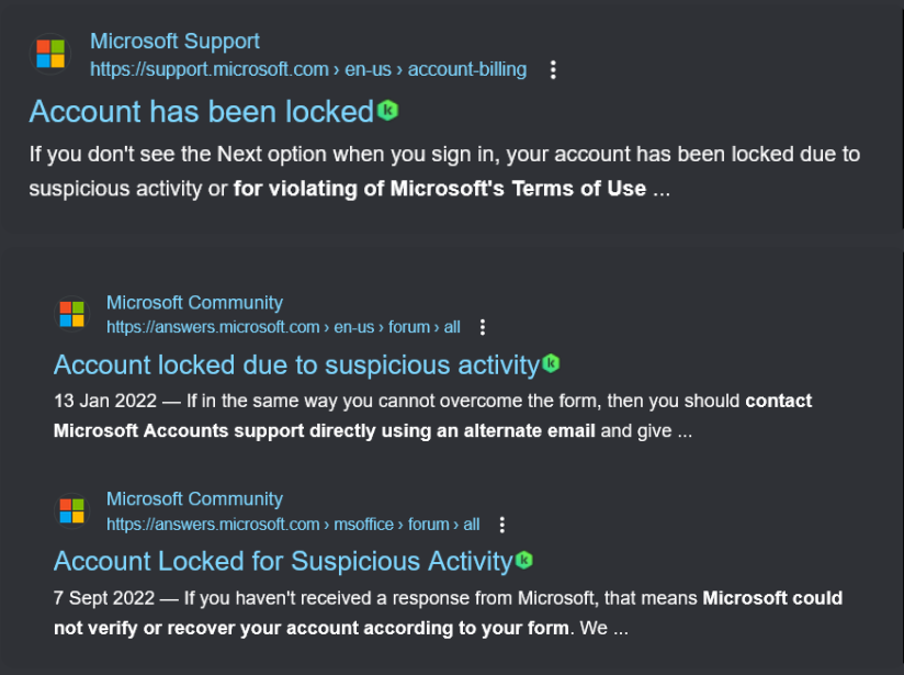 Did any of you have issues with a locked Microsoft account for "suspicious activity" / violating MS' ToS?

Especially those who created a *new* Microsoft account to migrate your Mojang account.

(Screenshot 1 by somebody else, I didn't migrate.)

You can also DM me, they're open.