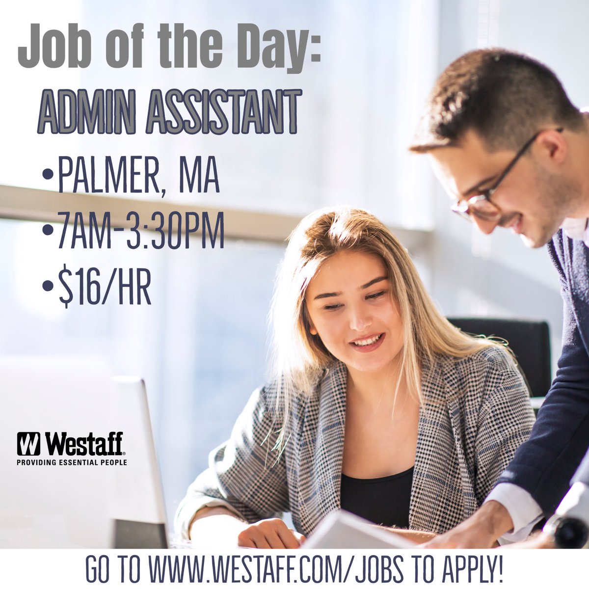 Click the link in our bio for more information!
•
•
•
#jotd #joboftheday #jobs #jobshiring #hiring #wearehiring #westaff #staffing #jobop #jobopportunity #jobopening #jobopenings #ctjobs #majobs #jobsearch #ctjobsearch #majobsearch