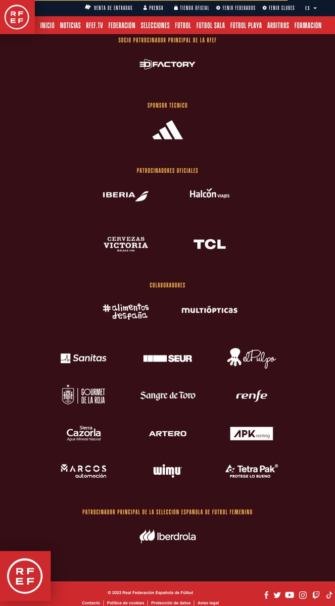 Bueno, estas son las actuales marcas patrocinadoras de la RFEF. Vamos a preguntarles su opinión sobre la situación actual de la Federación.