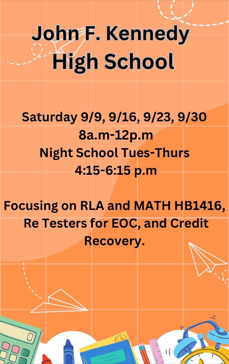 Saturday school beginning Sept 9. Attend for STAAR support and credit recovery ❤️‍🩹